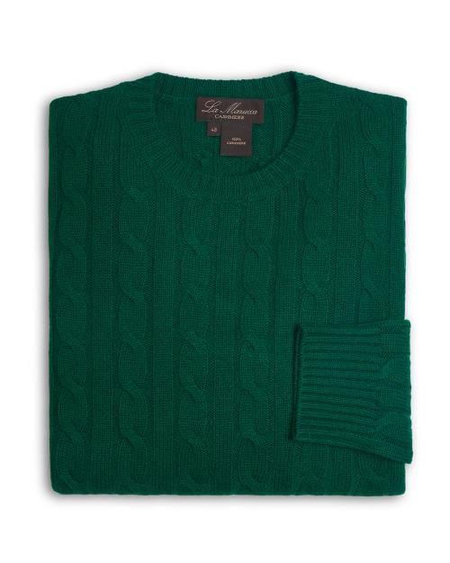 Girocollo uomo in cashmere 4 fili a treccia