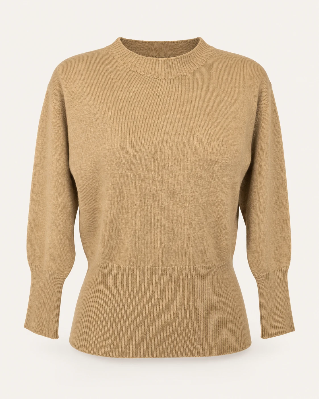 Maglia girocollo cammello
