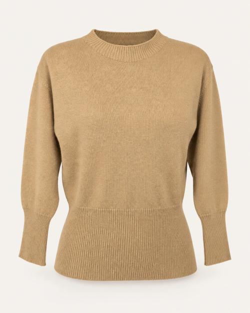 Maglia girocollo cammello